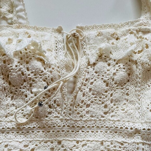 NWT Free People Cross My Heart Mini Dress Lace Crochet Laceup Boho Lined Beach - Picture 7 of 16
